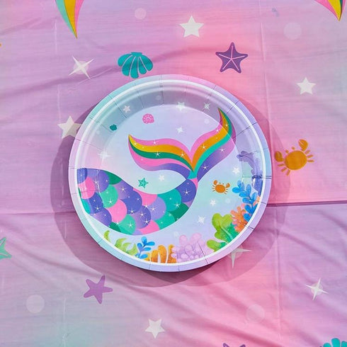 Mermaid Theme Birthday Party Tableware Package (#Type A)
